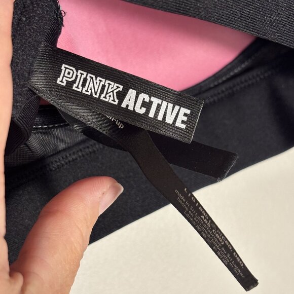Victorias Secret Pink Active Ultimate Push-Up Sports Bra Gray/Black L - Picture 4 of 7